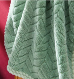 serviette bain microfibre absorbante séchage rapide lavable machine couverture motif géométrique vert pastel rose
