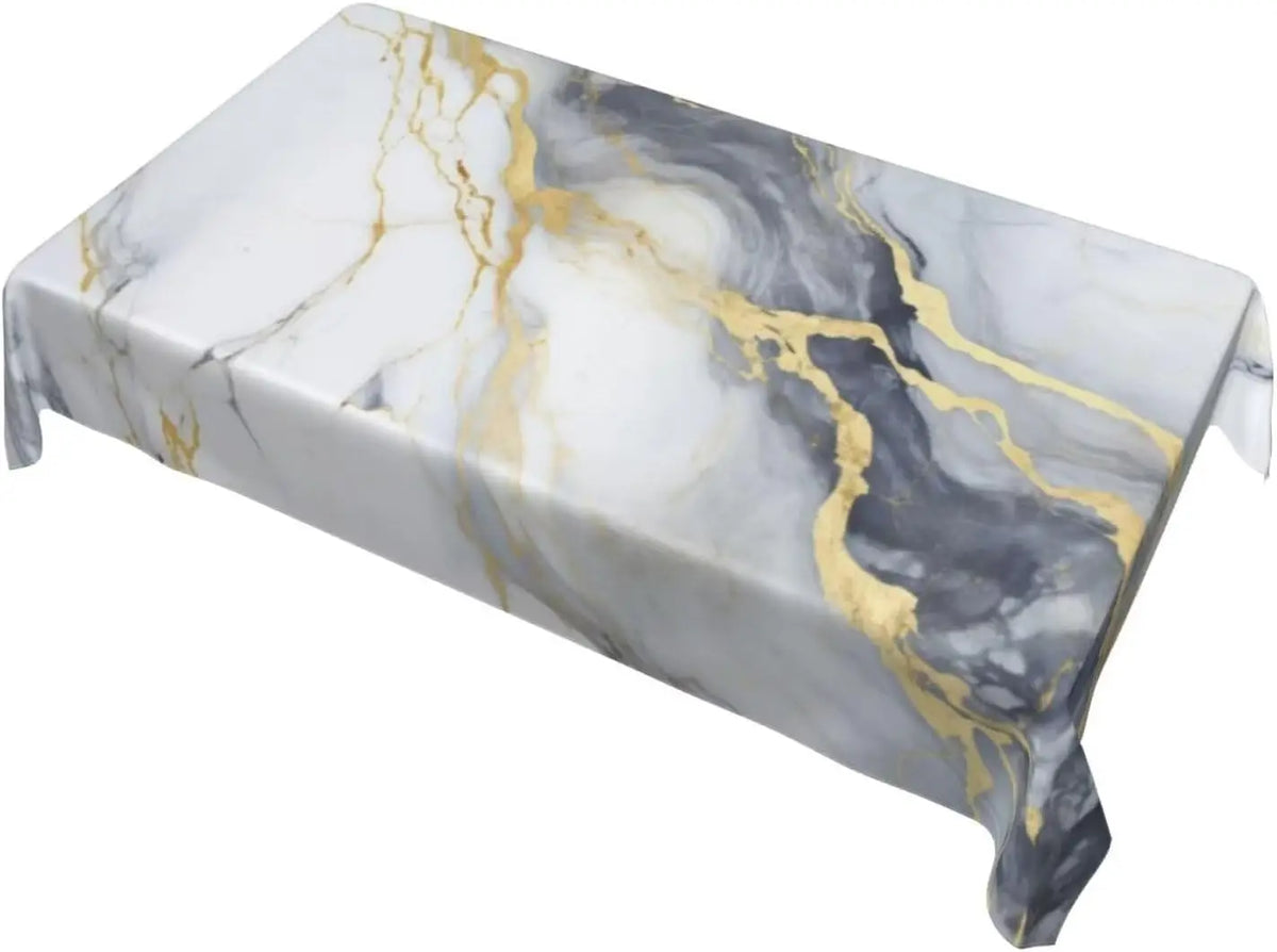 nappe marbre grise blanche dorée moderne imperméable polyester coton table mariage fêteextérieurhôtel