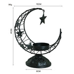 support bougie forme croissant lune argent doré noir ornements ajourés motifs géométriques artisanal décoration