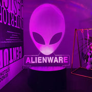lampe lave alien forme humanoïde couleurs changement violet bleu rouge moderne science fiction