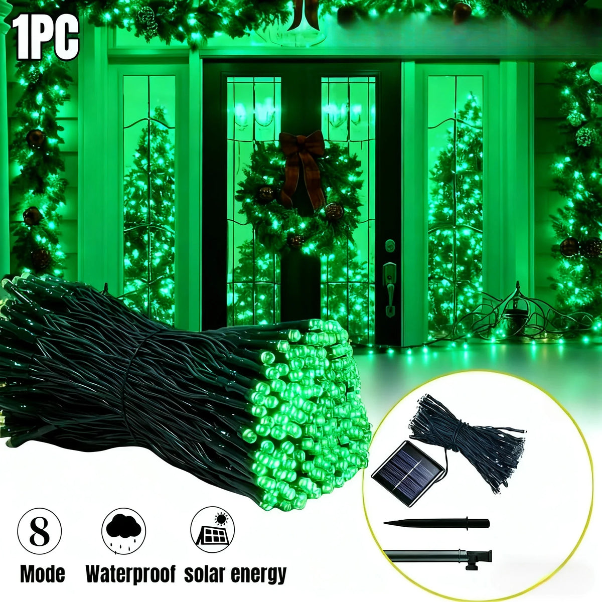 guirlande lumineuse solaire extérieure décorative jardin terrasse led étanche piquets panneaux