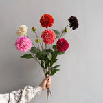 bouquet dahlias artificiels rose blanc rouge violet orange détaillés intérieur mariage festiveDecoration