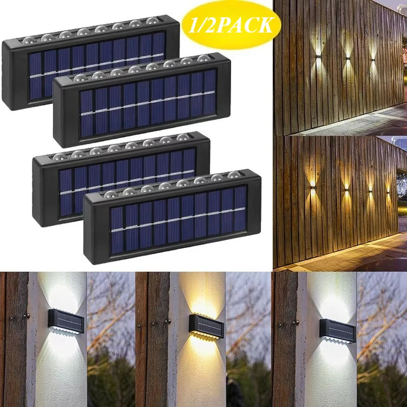 applique murale solaire noire panneaux solaires led ip65 moderne minimaliste oeilletsextérieur jardin balcon