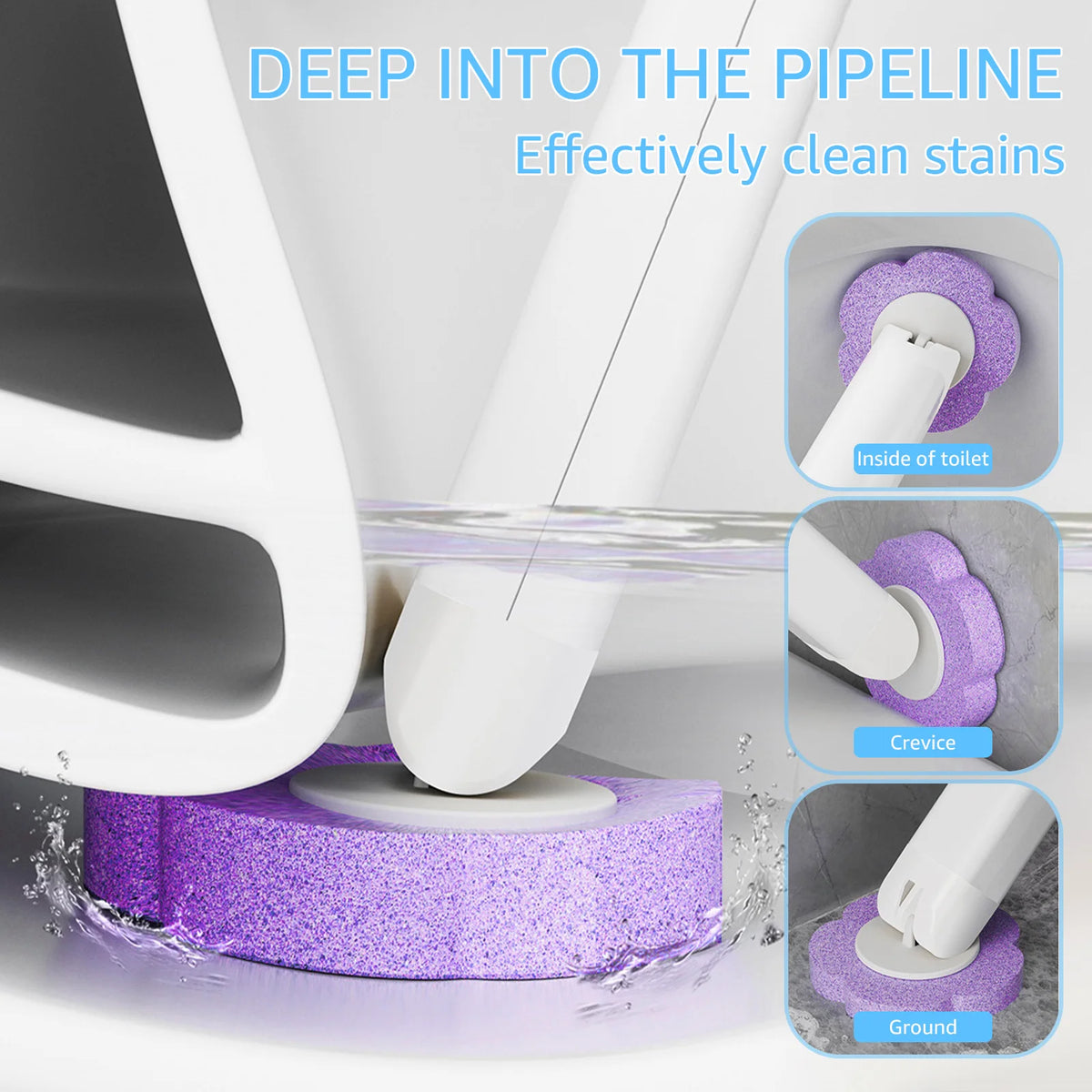 brosse toilette jetable adhésive bleu violet blanche moderne antibactérienne rechargeable universelle