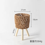 paniers pieds tressés moderne rustique plantes artificielles naturel beige clairextérieur patio jardin