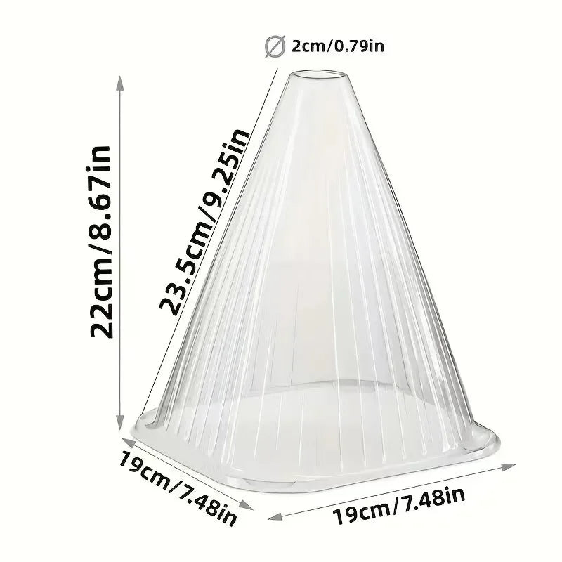 cache plantes vert transparent rayures conique fixé sol protection plantes gel oiseaux escargots