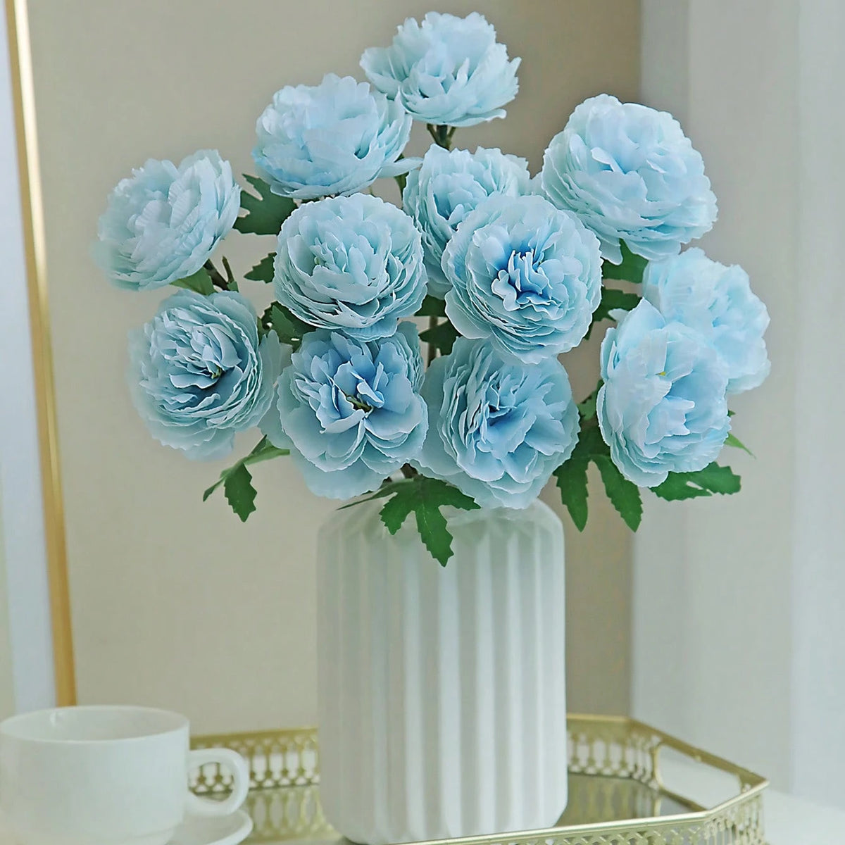 décoration intérieure bouquet artificiel pivoine soie moderne élégant mariage anniversaire baby shower faux fleurs