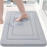 tapis bain moderne gris absorbant antidérapant doux machine lavable mémoire forme salon