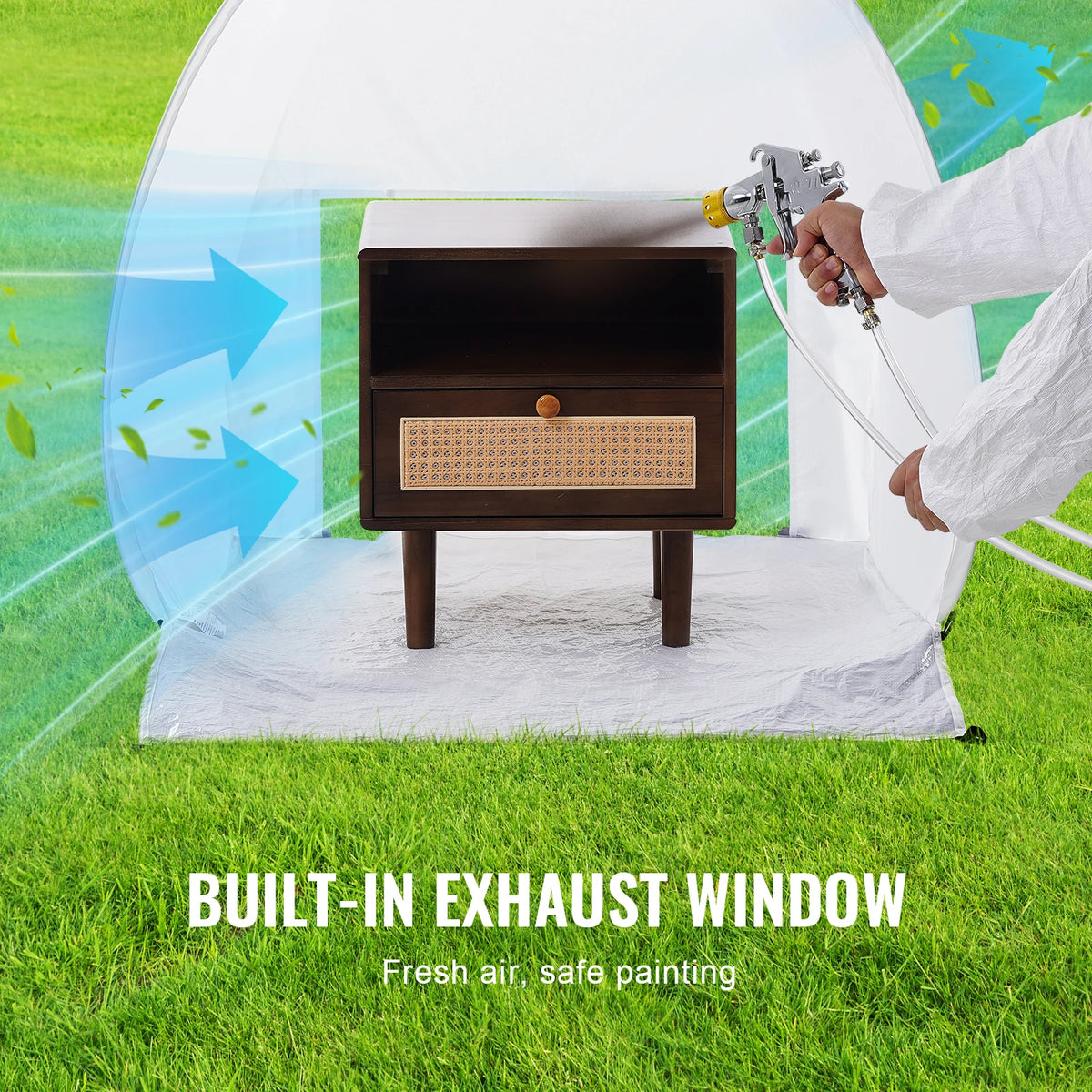 tente pop up peinture spray protection sol meubles utilitaire moderne