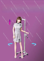 support mannequin argenté moderne roulettes vis ajustables six roues