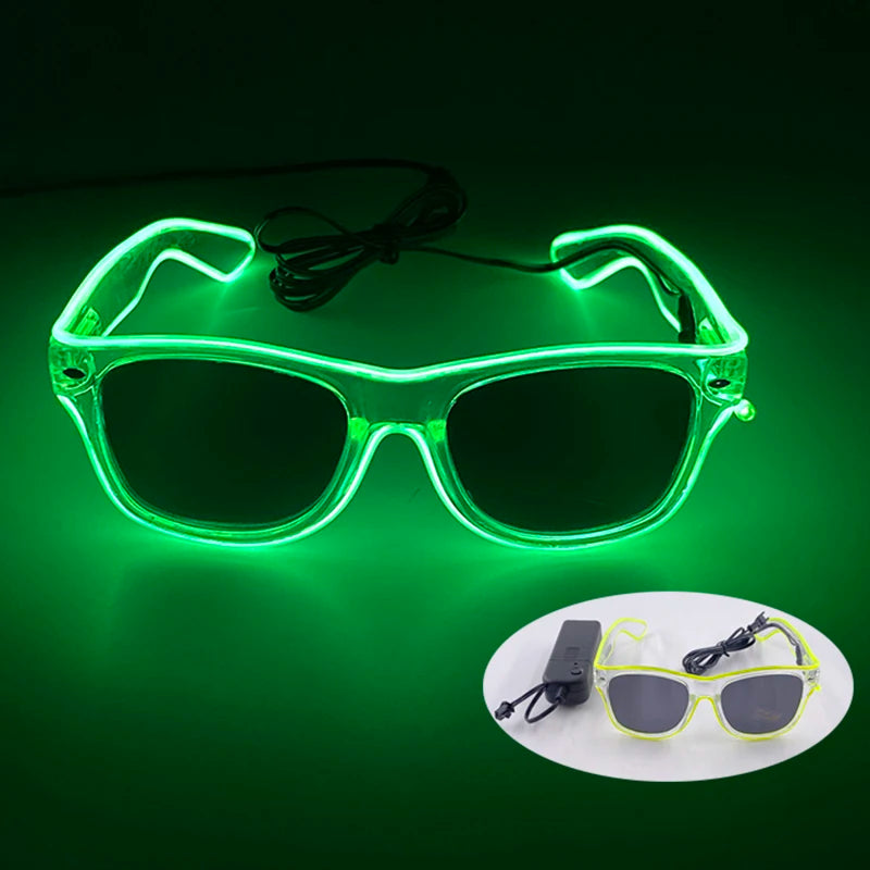lunettes lumineuses led futuristes transparentes paillettes circuit imprimé élastique fête rave club nuit