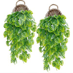 plantes artificielles suspendues feuilles vertes modernes minimalisteextérieur accrochées cordelettes support suspension