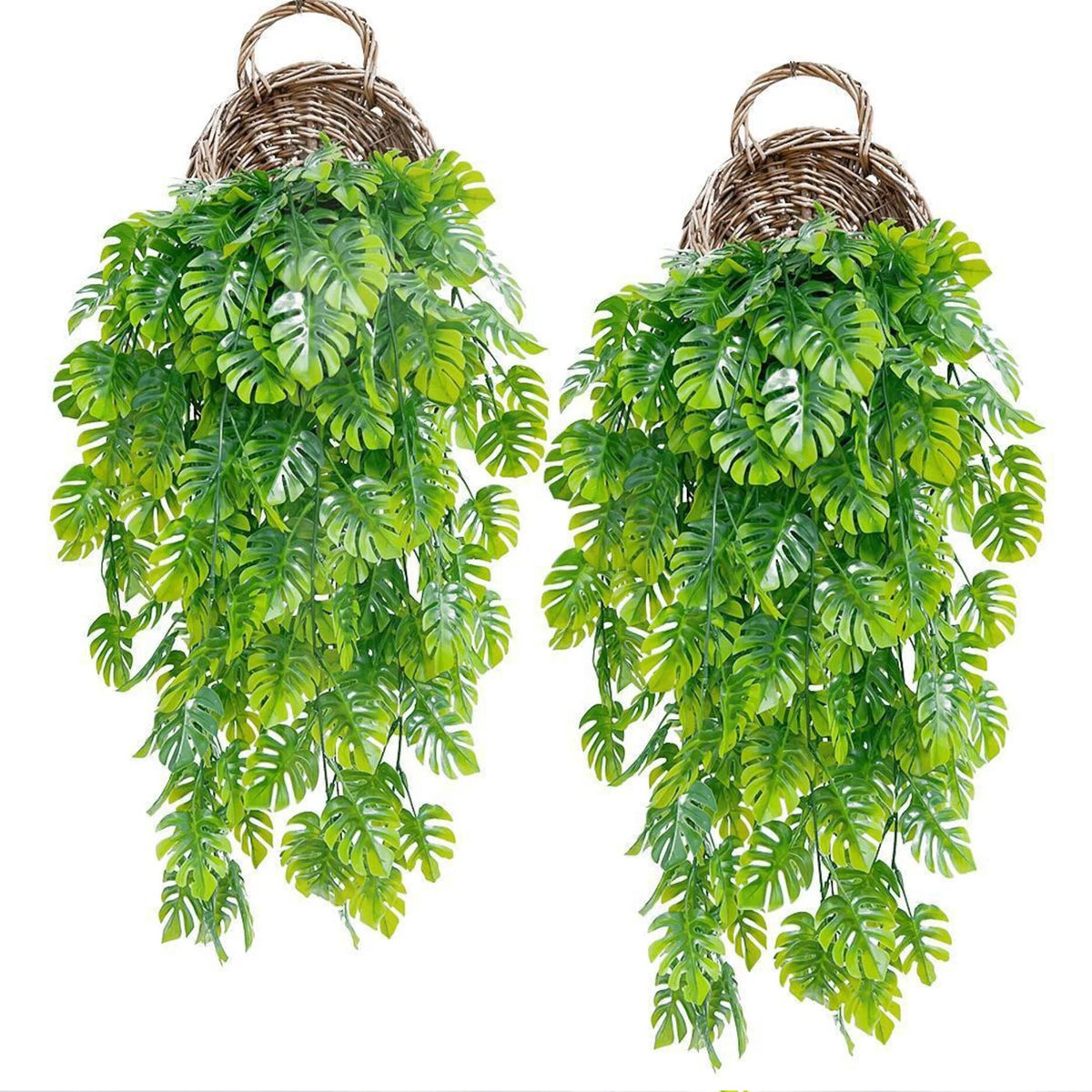plantes artificielles suspendues feuilles vertes modernes minimalisteextérieur accrochées cordelettes support suspension