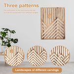 décorations murales bois sculpté motifs montagnes soleil moderne minimaliste nature ensemble pièces