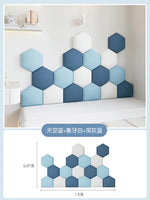 panneaux muraux hexagonaux 3d autocollants géométriques gris beige blanc décoration chambre enfant moderne