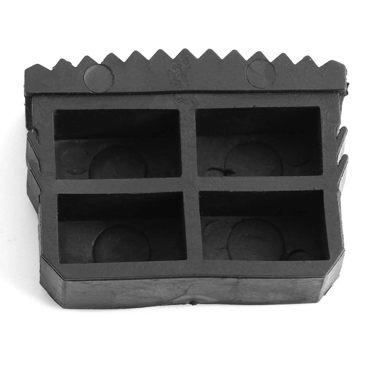 tapis antidérapants caoutchouc noir supports pieds chaise table texturés découpes rectangulaires base dentelée industriels