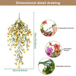 plantes artificielles suspendues fleurs orange jaune vert feuilles vertes moderne extérieur intérieur décoration maison