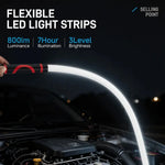 ruban led flexible blanc rechargeable port type 800lm lumiere travail inspection espaces restreints