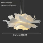 Suspension lumineuse moderne fer blanc feuilles ouvertes 4500k 3000k 6000k
