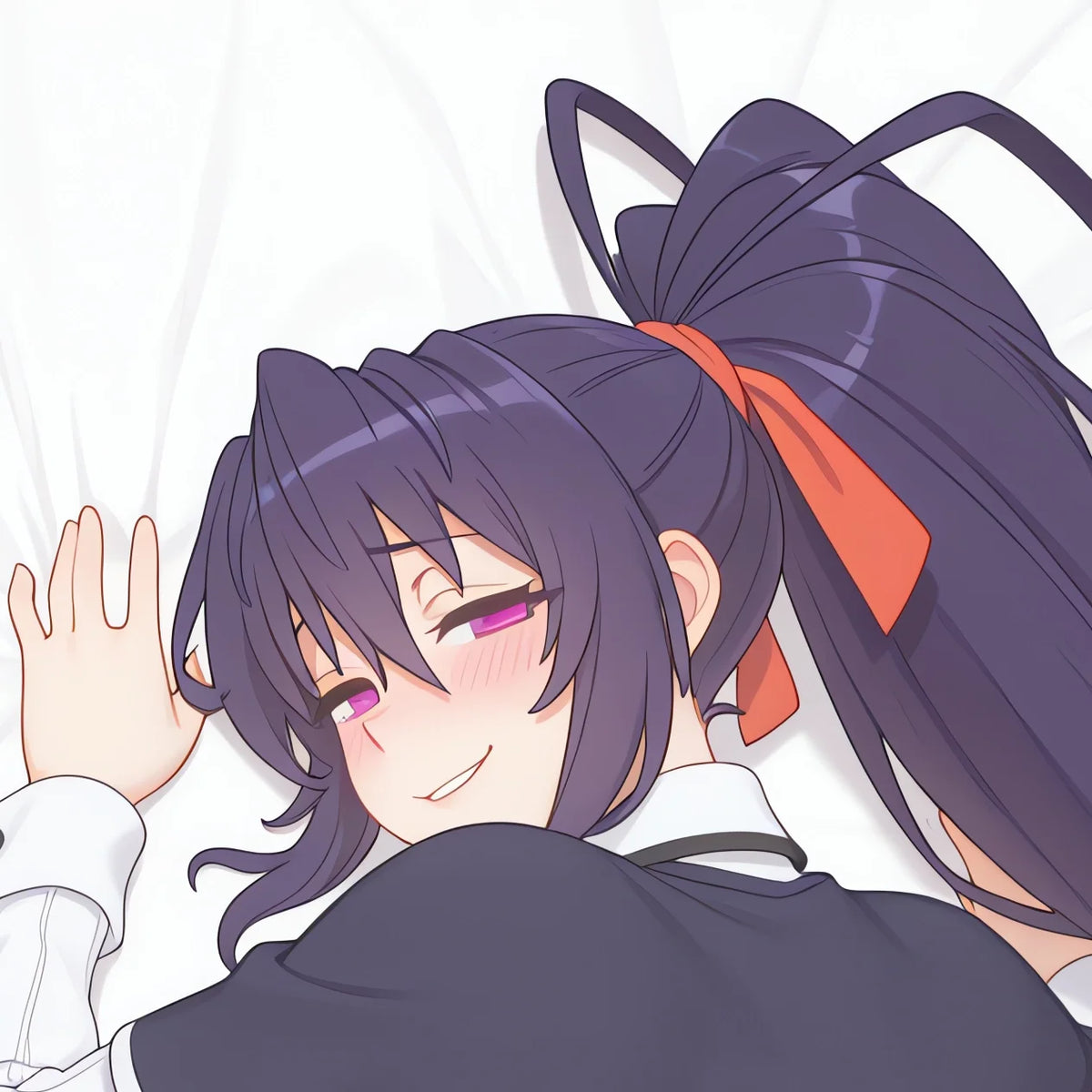 coussin anime akeno himejima premier rencontre chaton blanc polyester portrait lit double face