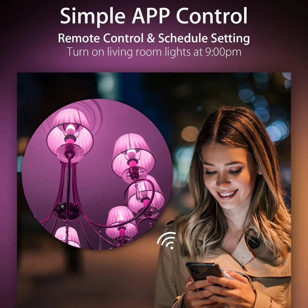 ampoules led intelligentes e14 rgb wifi zigbee blanc multicolore forme bougie moderne minimaliste