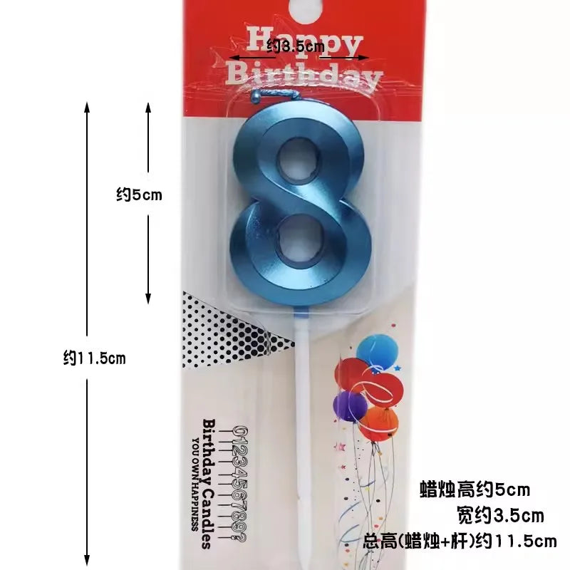 bougies chiffres bleu moderne mariage anniversaire décoration fête enfants baptême noël