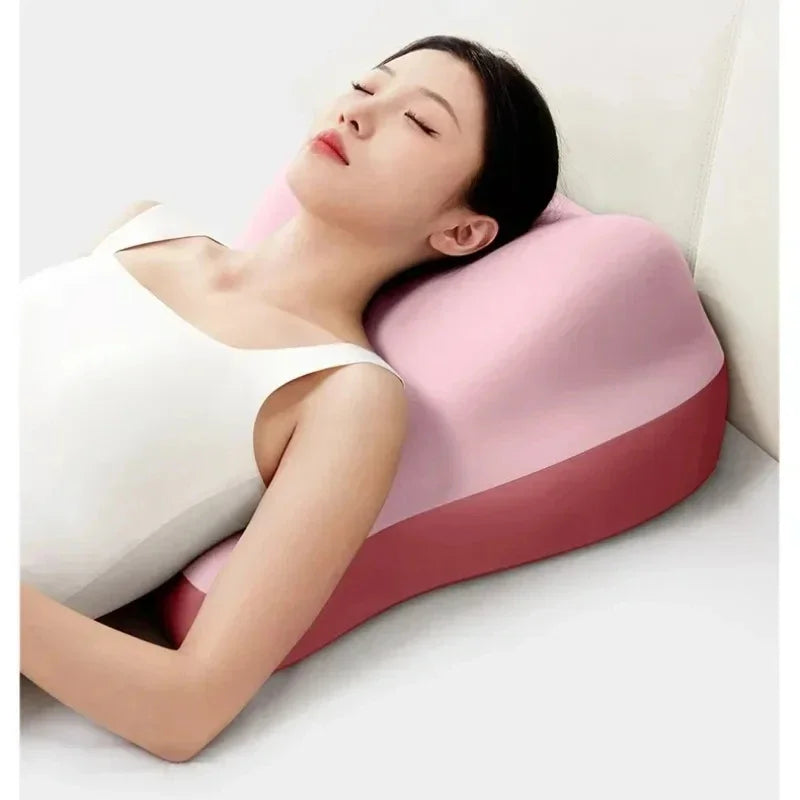 coussin siège ergonomique mousse mémoire forme rectangulaire texture douce moderne rose gris amovible lavable