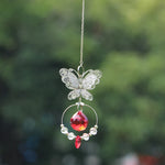 décoration fenêtre pendentif papillon métal cristal vintage anneau circulaire goutte ornement chambre jardin