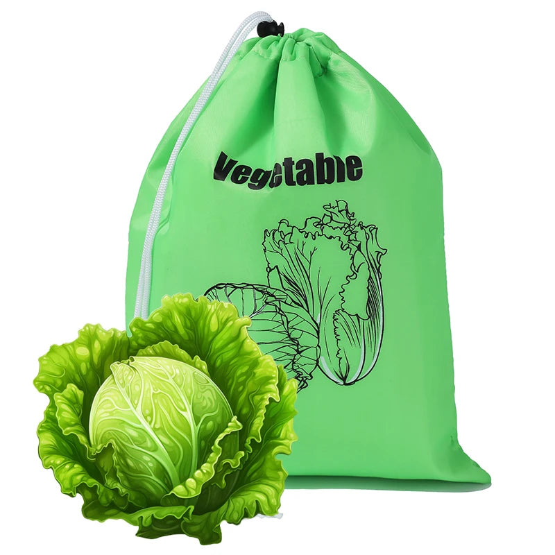 sac rangement fruits légumes polyester écologique imprimé bananes tomates choux moderne pratique cuisine