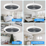 ventilateur led moderne blanc télécommande lumineux rafraîchissant chambre salon