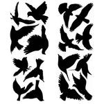 stickers muraux oiseaux vol silhouettes adhésifs noir opalets grandes fenêtres porte verre protection anti