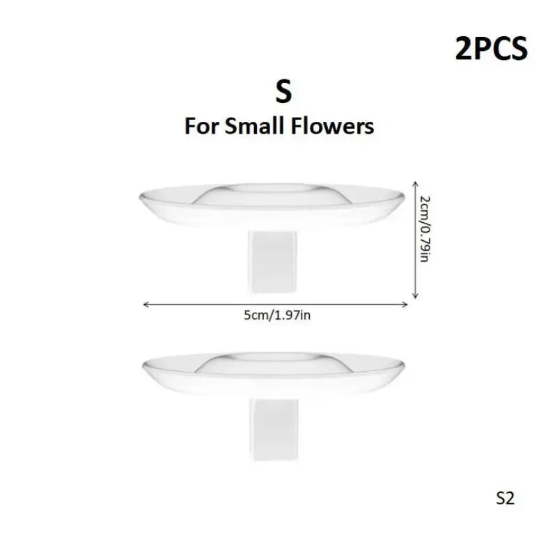 support fleurs moderne transparent noir orange gris brillant minimaliste adhésif inclusion deux tailles