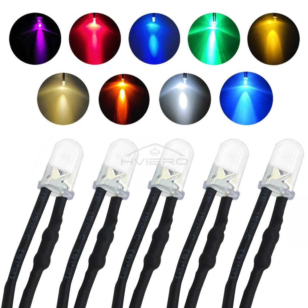 diodes led rondes transparentes 10 pièces 17.5mm 12v blanc chaud rouge vert bleu moderne