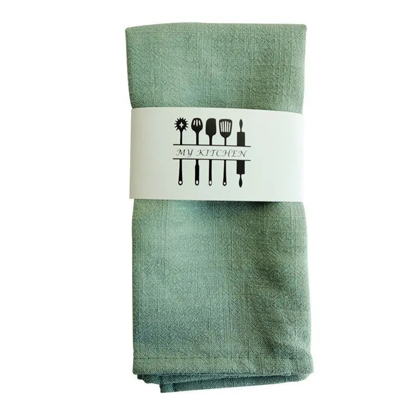 serviettes table lin rose vert blanc jaune beige rustique minimaliste texture froissée aspect naturel