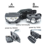 lampe frontale noire led ceinture ajustable moderne camping randonnée puissante