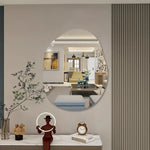 miroir mural adhésif acrylique transparent moderne rond décoration pièce maison abstraite