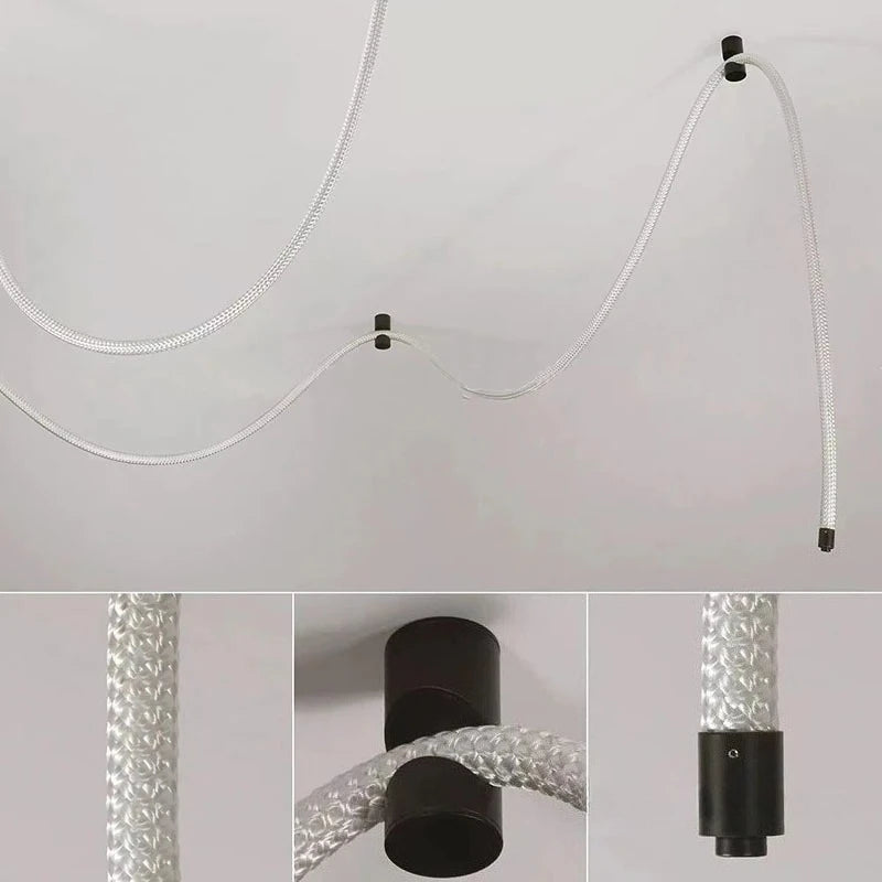 lampe néon moderne blanc lisse opaque clips câble led 4500k 3m 6500k