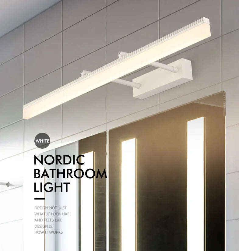 lampe salle bain moderne blanc noir rectangulaire minimaliste fixée mur 40cm