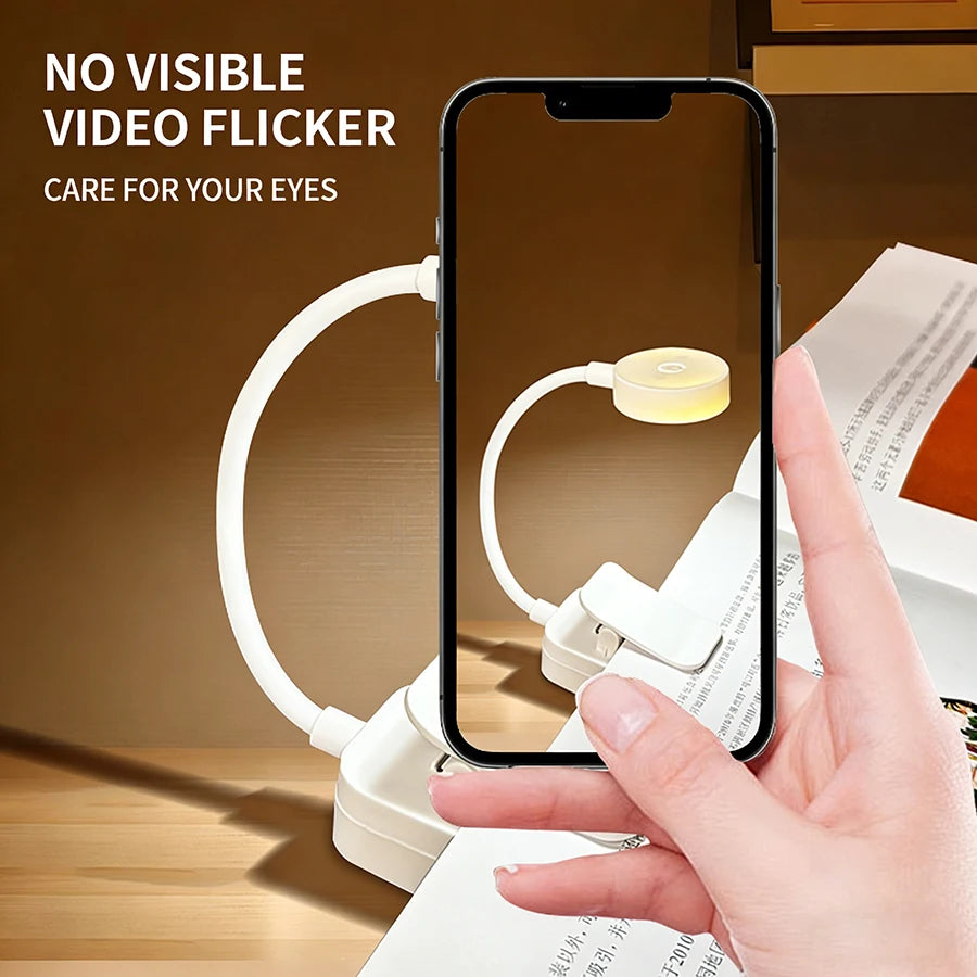 lampe lecture rechargeable led flexible clip portable blanc moderne douce intense variable chambre