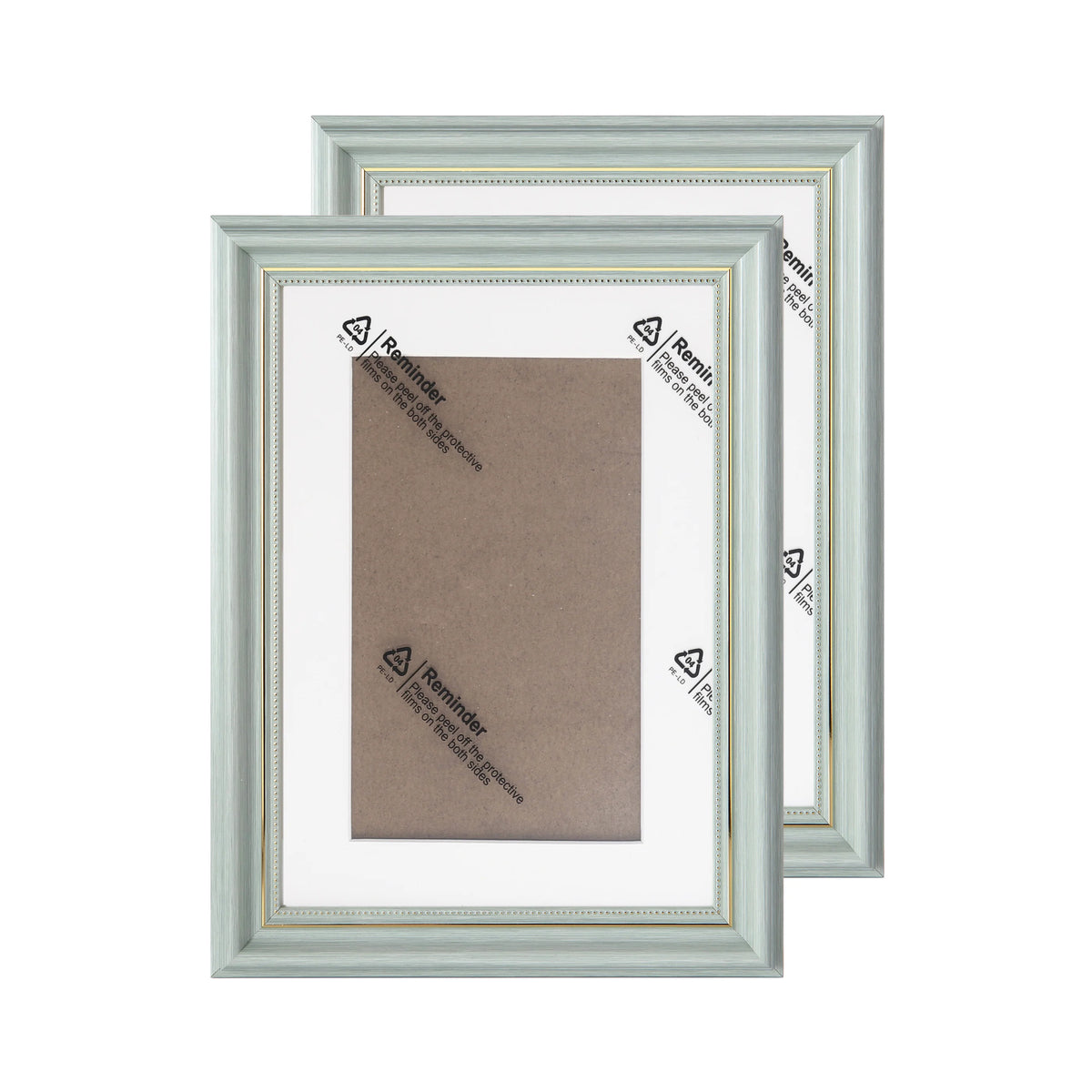 cadre photo rose clair gris clair illustrations animales transparent classique équerre dos large profondeur