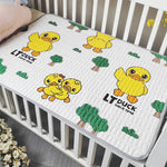 tapis lit bébé imperméable motifs animaux happy time 150x200cm 180x200cm coton blanc rose verte