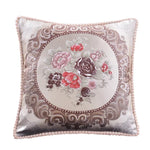 taie d'oreiller polyester broderies florales beige rouge bleu clair marron gris maison hospitalière élégante