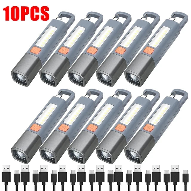 lampe torche gris rechargeable lumiere intense ip68 étanche réglable camping