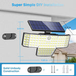 projecteur solaire led ip65 étanche capteur mouvement télécommande moderne gris bleu contemporain