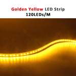 ruban led 12v 120leds/m blanc chaud adhésif moderne 50000h 3000k certification rohs ccc fcc