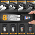 lampe torche noire rechargeable led 800 lumens clip robuste moderne