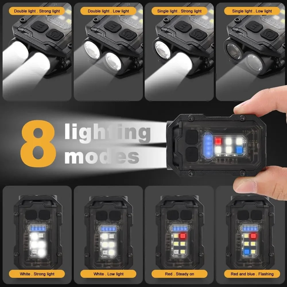 lampe torche noire rechargeable led 800 lumens clip robuste moderne