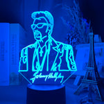 lampe nuit 3d portrait johnny hallyday veilleuse led couleur changeante telecommande usb