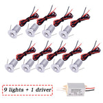Spot LED argenté moderne 9lumières alimentation éclairage intérieur 12V 1W