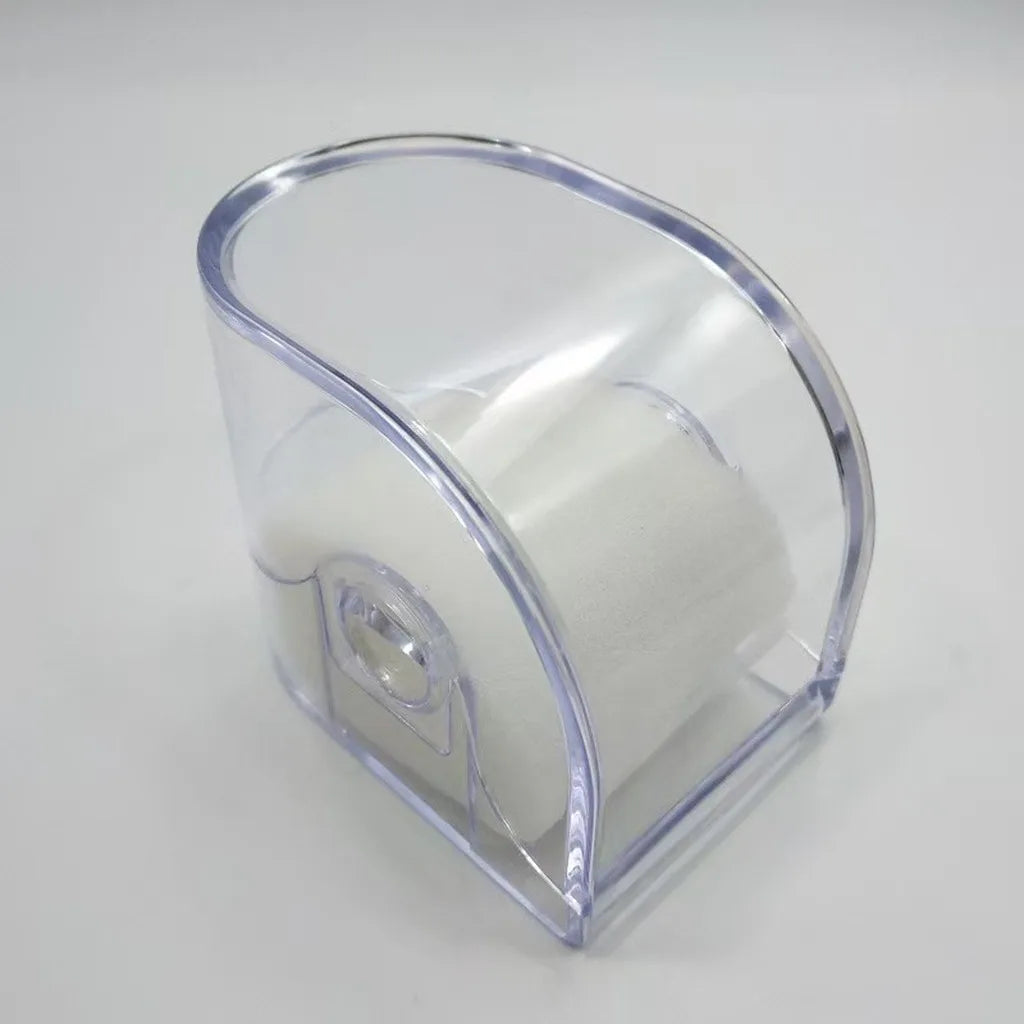 support rouleau papier toilette adhésif moderne transparent légèrement opaque sans motif